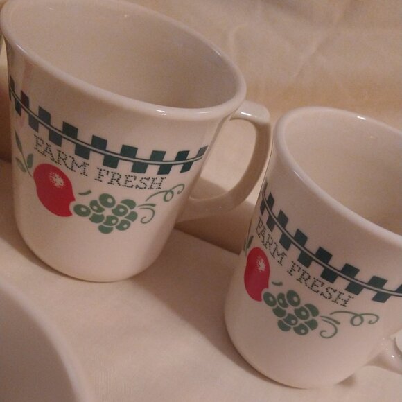 SET OF (6) CORNING (CORELLE) - FARM FRESH - COFFEE CUPS MUGS - Picture 3 of 7